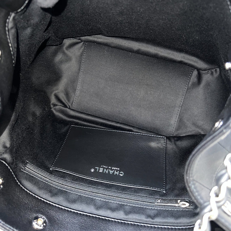 Chanel 25P Tote Bag in Black Shiny Lambskin and SHW (Model: AS5418)