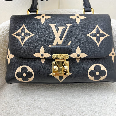 LV Madeleine BB in Black and Creme Giant Monogram Empreinte Leather and GHW (Model: M45978)