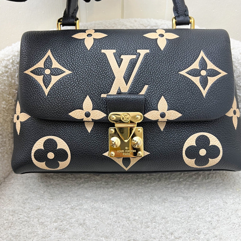LV Madeleine BB in Black and Creme Giant Monogram Empreinte Leather and GHW (Model: M45978)