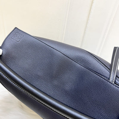 Loewe Medium Puzzle Bag In Bicolor (Dark Navy and Black) Grained Calfskin and GHW