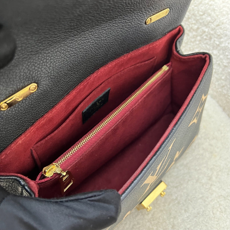 LV Madeleine BB in Black and Creme Giant Monogram Empreinte Leather and GHW (Model: M45978)