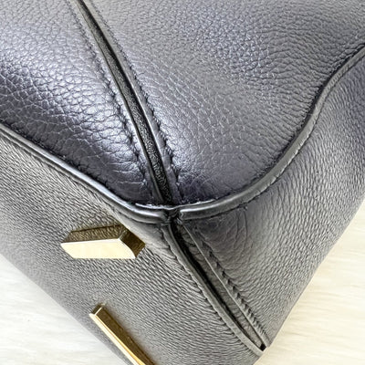 Loewe Medium Puzzle Bag In Bicolor (Dark Navy and Black) Grained Calfskin and GHW