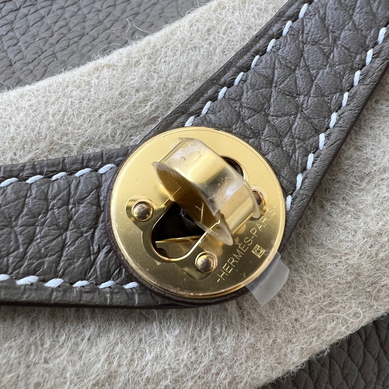 Hermes Mini Lindy in Etoupe Clemence Leather and GHW
