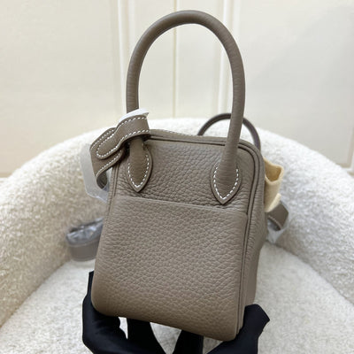 Hermes Mini Lindy in Etoupe Clemence Leather and GHW