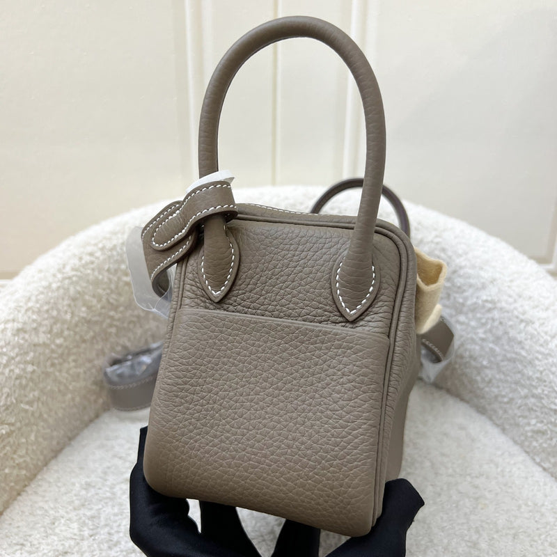 Hermes Mini Lindy in Etoupe Clemence Leather and GHW