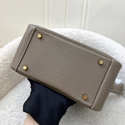 Hermes Mini Lindy in Etoupe Clemence Leather and GHW