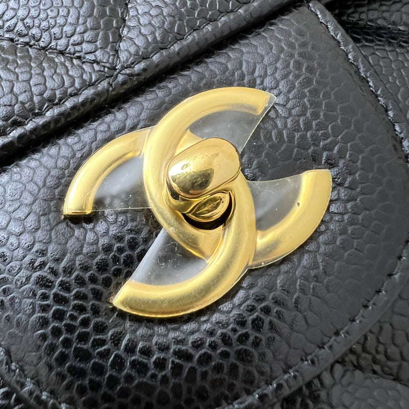 Chanel Jumbo Classic Flap DF in Black Caviar and GHW