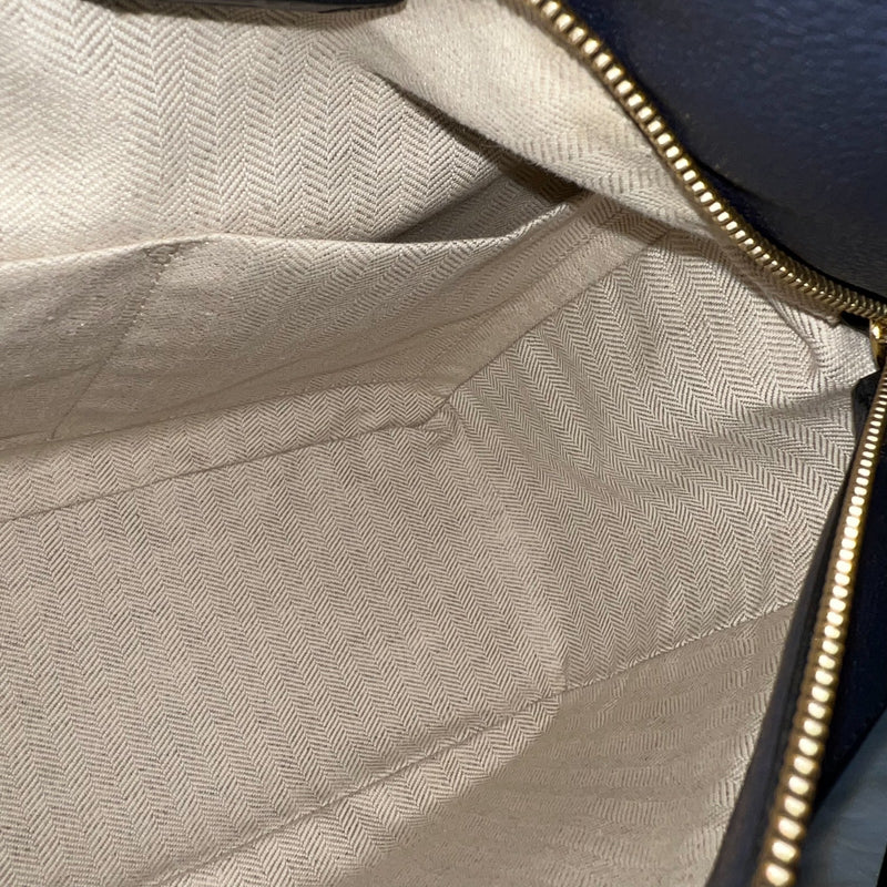 Loewe Medium Puzzle Bag In Bicolor (Dark Navy and Black) Grained Calfskin and GHW