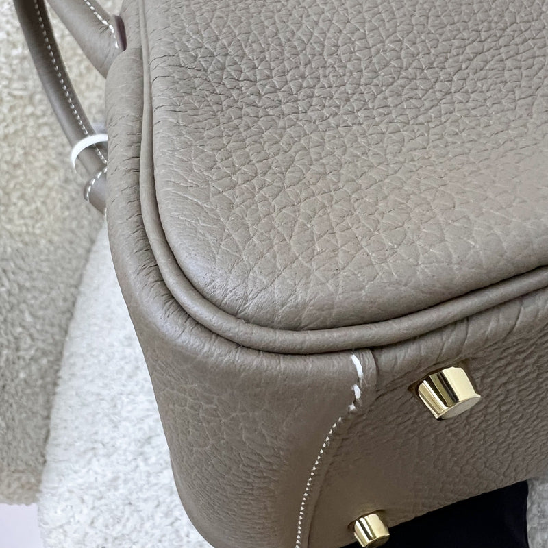 Hermes Mini Lindy in Etoupe Clemence Leather and GHW