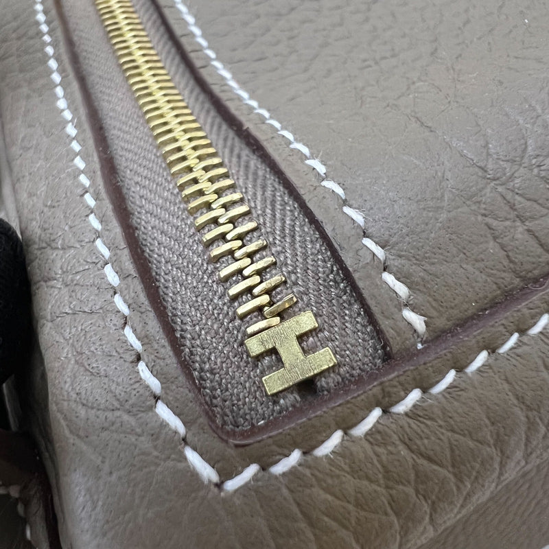 Hermes Mini Lindy in Etoupe Clemence Leather and GHW