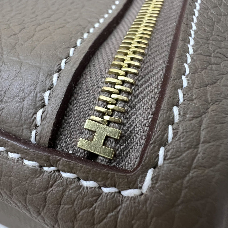 Hermes Mini Lindy in Etoupe Clemence Leather and GHW