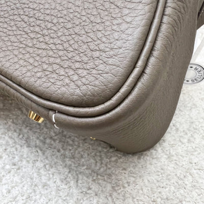 Hermes Mini Lindy in Etoupe Clemence Leather and GHW