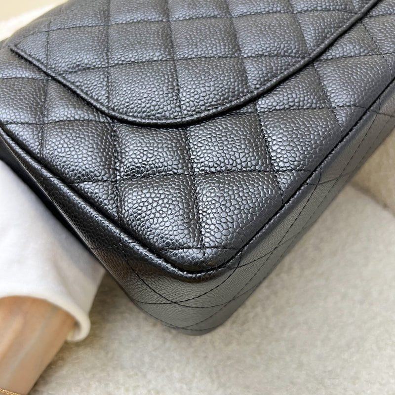 Chanel Jumbo Classic Flap DF in Black Caviar and GHW