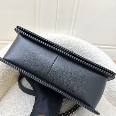 Chanel Medium 25cm Boy Flap in Black Caviar and RHW (Model: A67086)