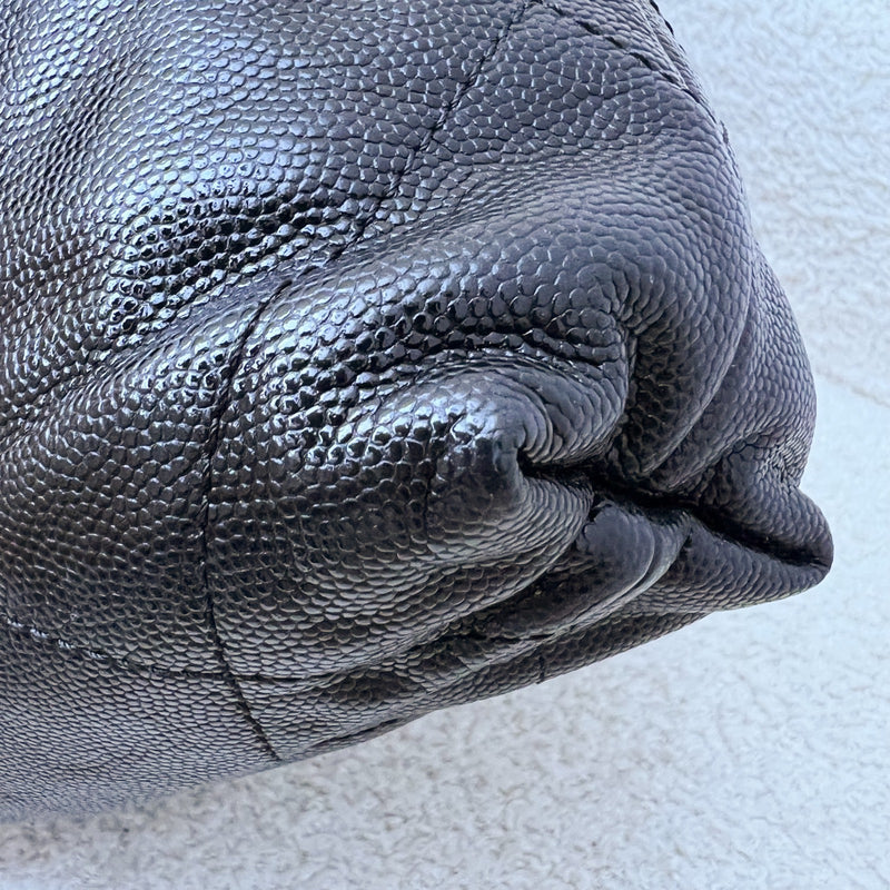 Chanel 22 Mini Hobo Handbag in 23K Black Shiny Caviar and AGHW