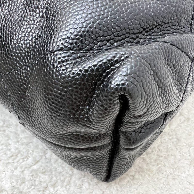 Chanel 22 Mini Hobo Handbag in 23K Black Shiny Caviar and AGHW