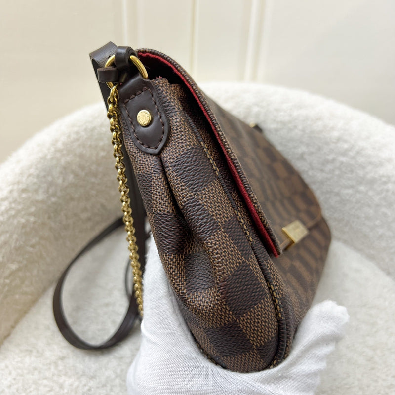 LV Favorite Pochette MM in Damier Ebene Canvas and GHW (Model: N41129)