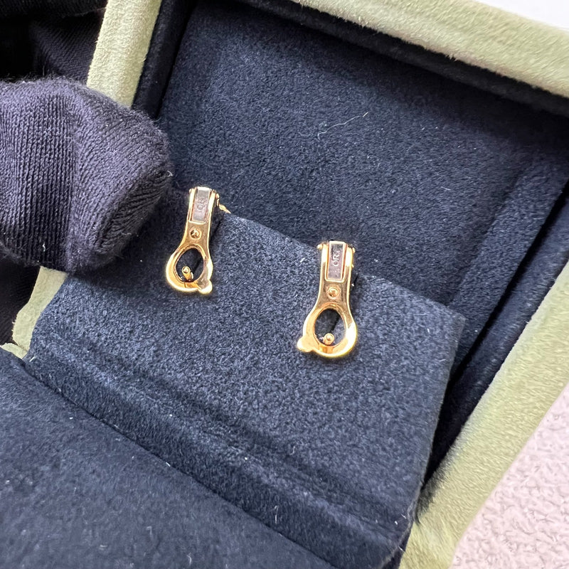 Van Cleef & Arpels VCA Vintage Alhambra Earrings with Malachite in 18K Yellow Gold (Model: VCARO3QL00)