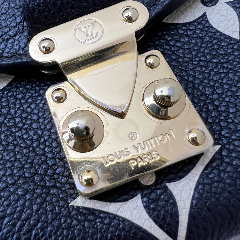 LV Pochette Metis East West in Black and Creme Giant Monogram Empreinte Leather and GHW (Model: M46596)