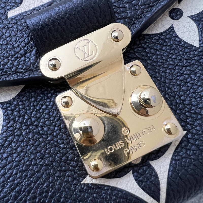 LV Pochette Metis East West in Black and Creme Giant Monogram Empreinte Leather and GHW (Model: M46596)