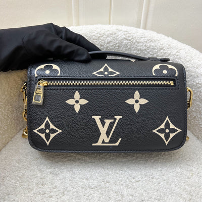 LV Pochette Metis East West in Black and Creme Giant Monogram Empreinte Leather and GHW (Model: M46596)