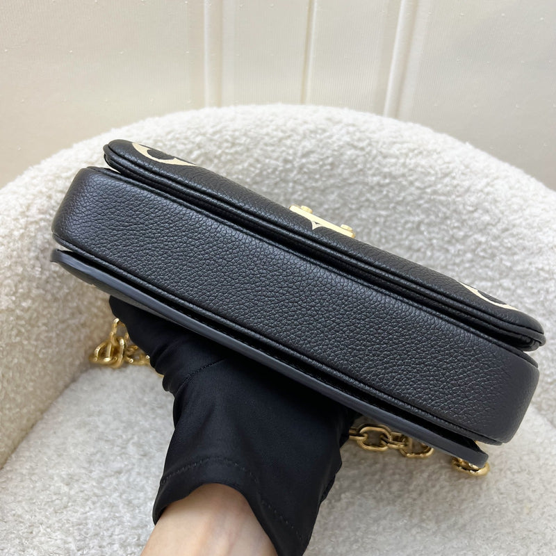 LV Pochette Metis East West in Black and Creme Giant Monogram Empreinte Leather and GHW (Model: M46596)