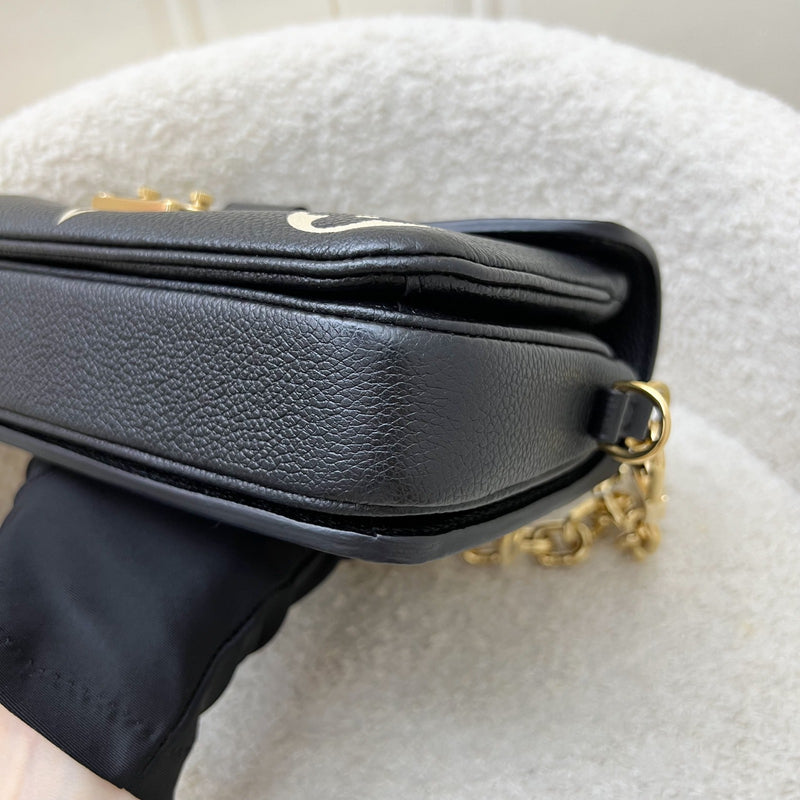 LV Pochette Metis East West in Black and Creme Giant Monogram Empreinte Leather and GHW (Model: M46596)
