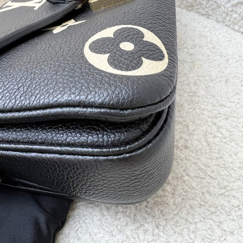 LV Pochette Metis East West in Black and Creme Giant Monogram Empreinte Leather and GHW (Model: M46596)