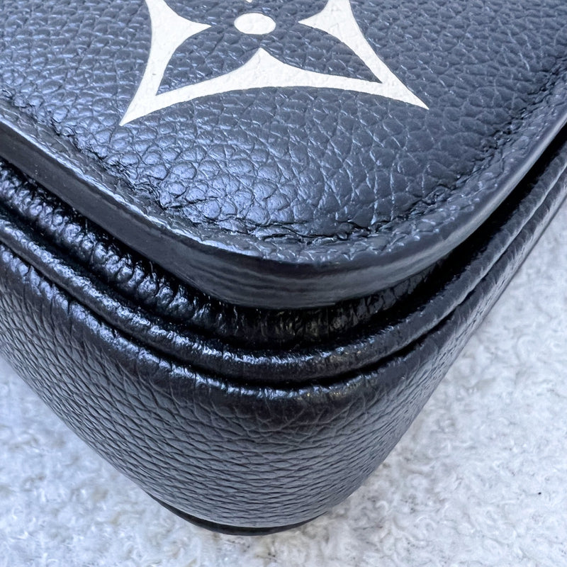 LV Pochette Metis East West in Black and Creme Giant Monogram Empreinte Leather and GHW (Model: M46596)