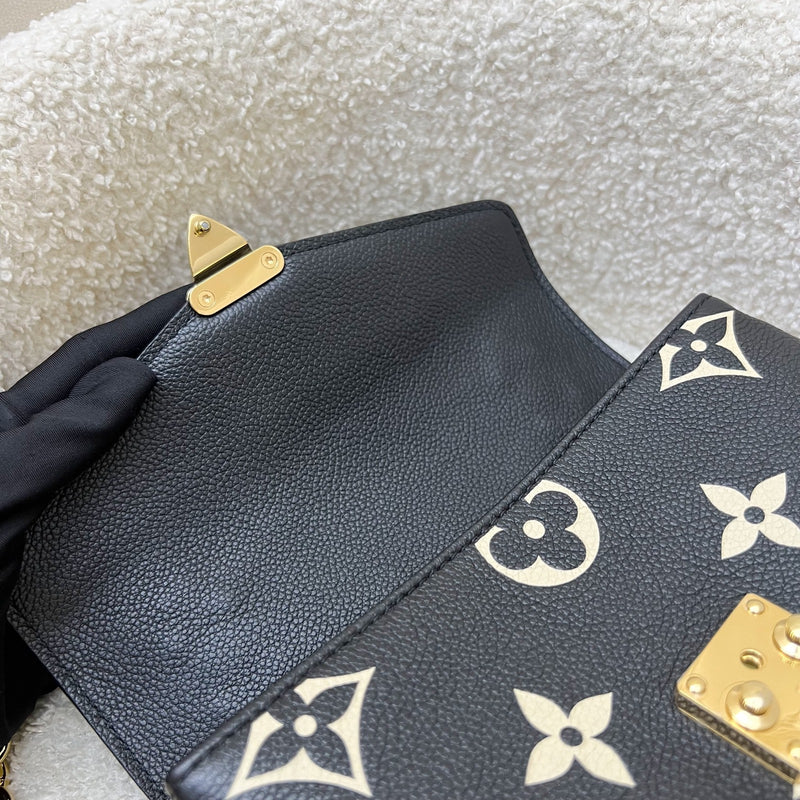 LV Pochette Metis East West in Black and Creme Giant Monogram Empreinte Leather and GHW (Model: M46596)