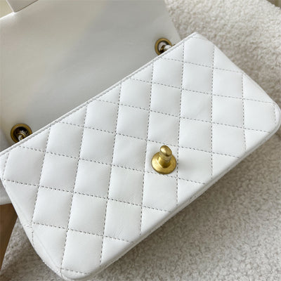 Chanel Pearl Crush Mini Rectangle Flap in White Lambskin AGHW