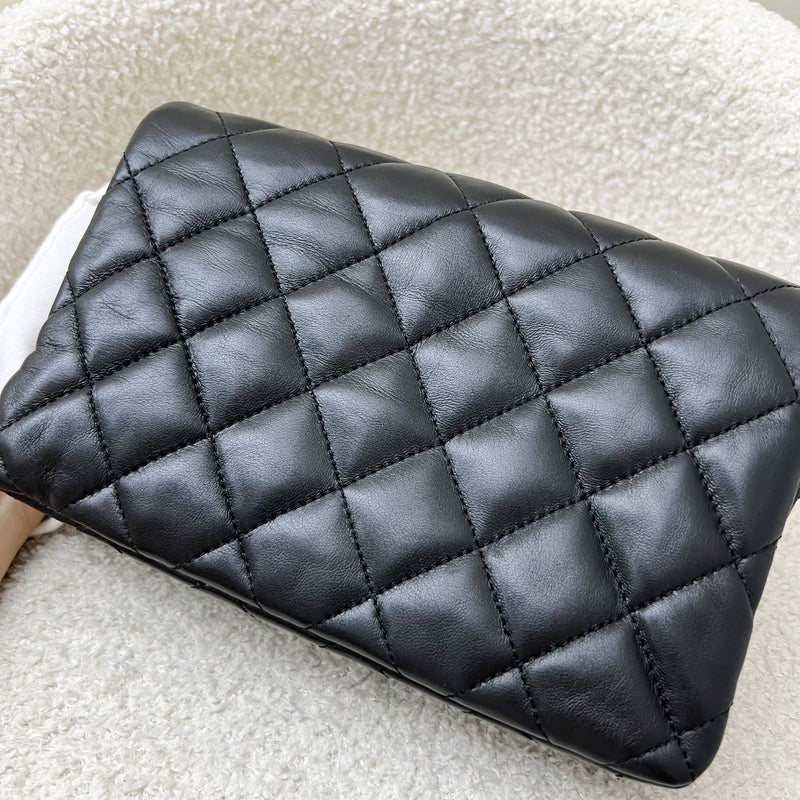 Chanel 22K Small Flap with Adjustable Chain in Black Lambskin and AGHW