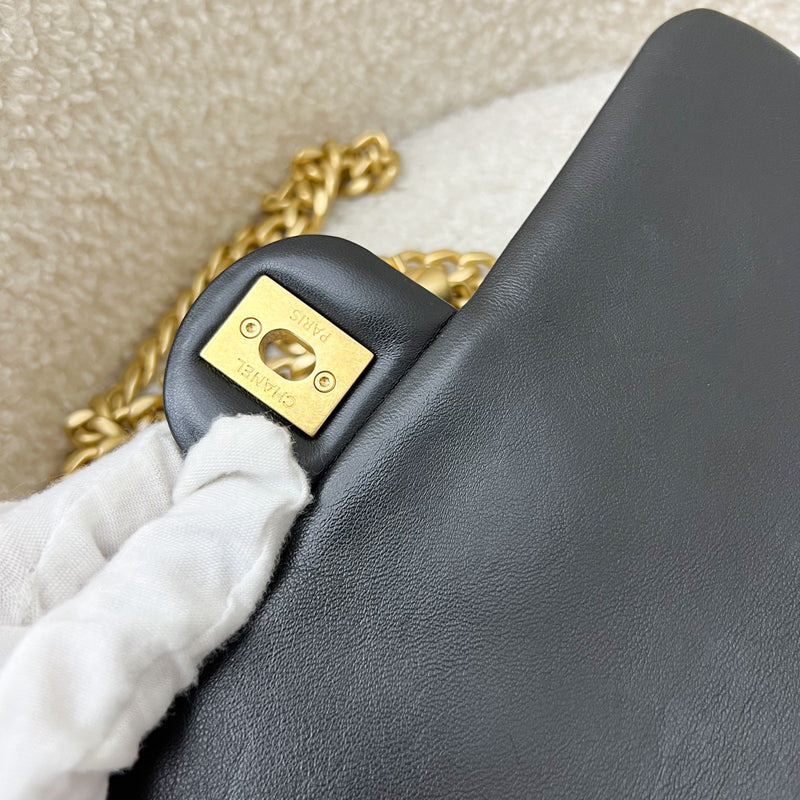 Chanel 22K Small Flap with Adjustable Chain in Black Lambskin and AGHW