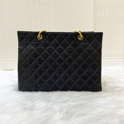 Chanel Vintage Grand Shopping Tote in Black Caviar and GHW