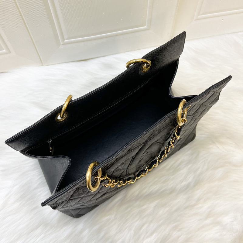 Chanel Vintage Grand Shopping Tote in Black Caviar and GHW