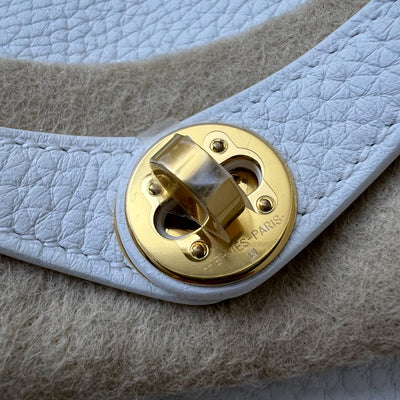 Hermes Mini Lindy II in New White Clemence Leather and GHW