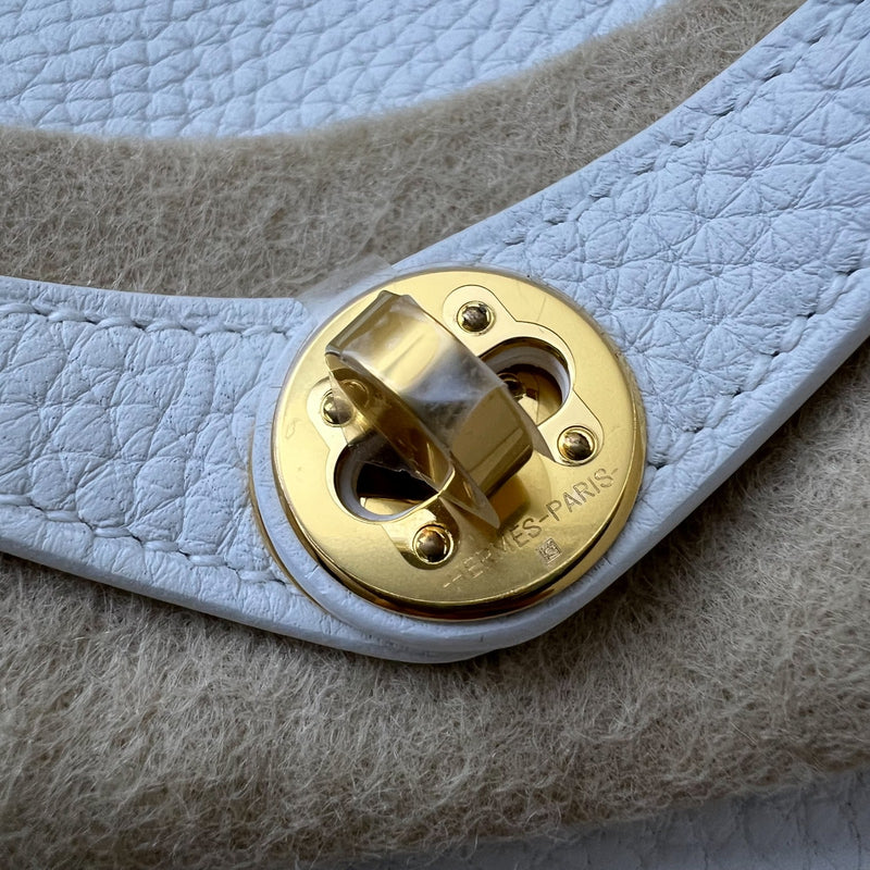 Hermes Mini Lindy II in New White Clemence Leather and GHW