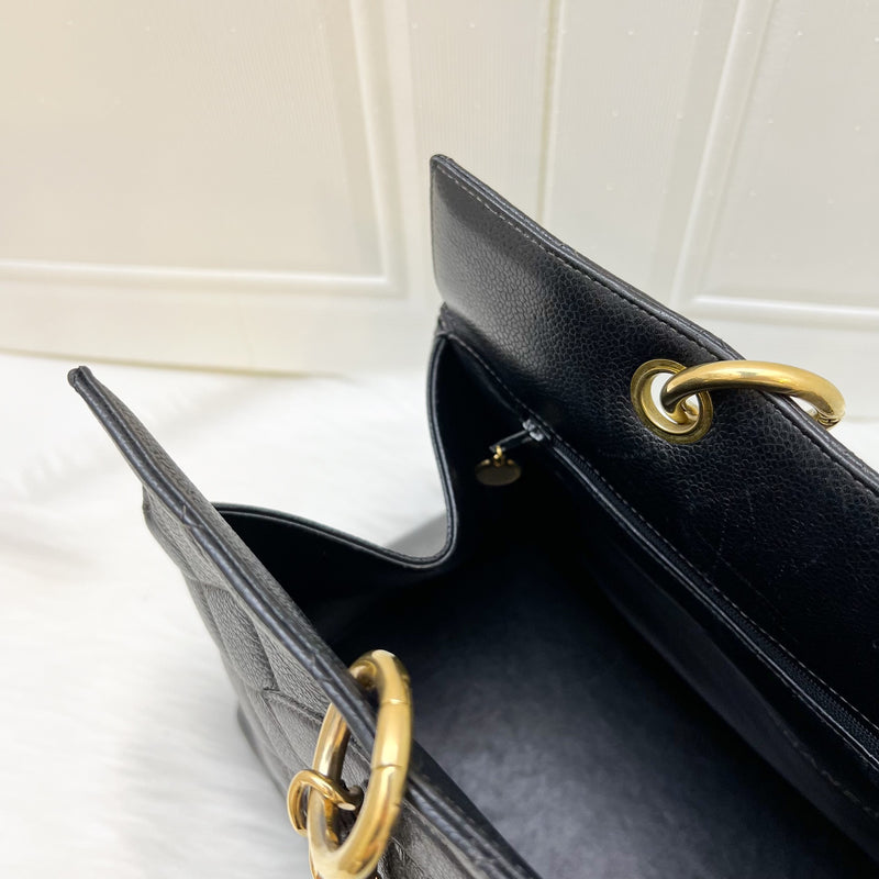 Chanel Vintage Grand Shopping Tote in Black Caviar and GHW