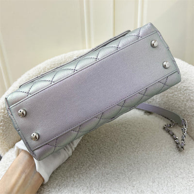 Chanel Small 24cm Coco Handle Flap in 21K Iridescent Purple Caviar, Ombre Turnlock and LGHW