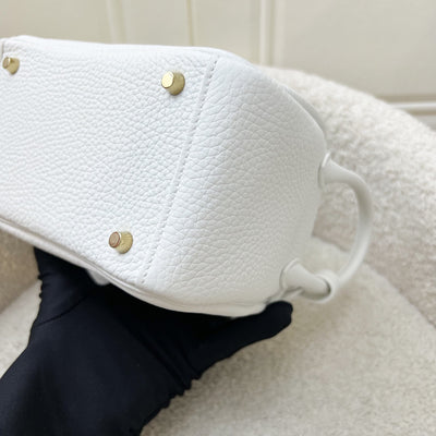 Hermes Mini Lindy II in New White Clemence Leather and GHW