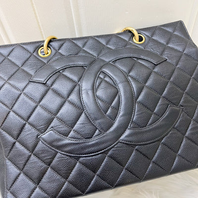 Chanel Vintage Grand Shopping Tote in Black Caviar and GHW