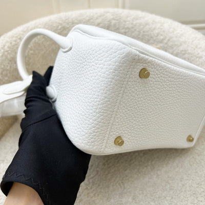 Hermes Mini Lindy II in New White Clemence Leather and GHW
