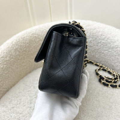 [Rare!] Chanel Classic Mini Rectangular Flap in 17C Black Caviar and GHW