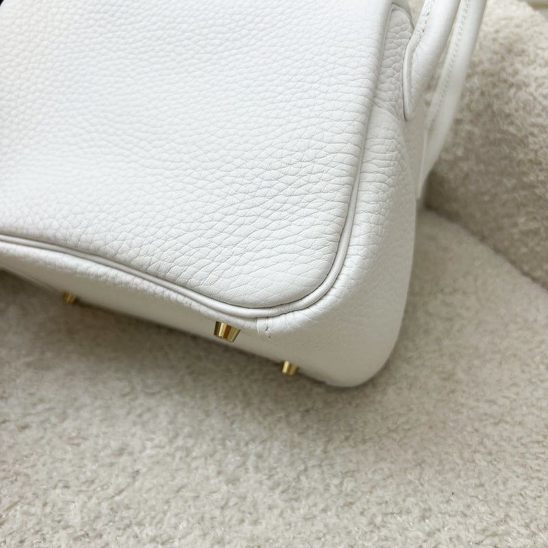 Hermes Mini Lindy II in New White Clemence Leather and GHW