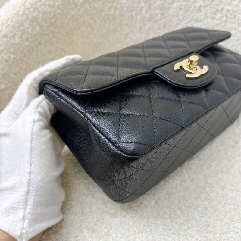 [Rare!] Chanel Classic Mini Rectangular Flap in 17C Black Caviar and GHW