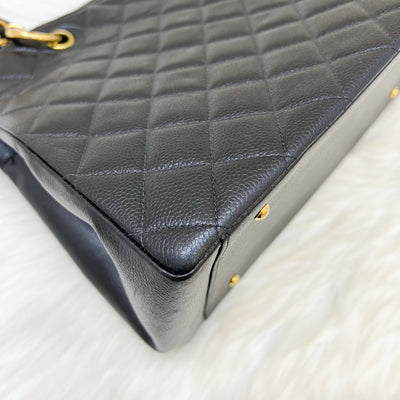 Chanel Vintage Grand Shopping Tote in Black Caviar and GHW