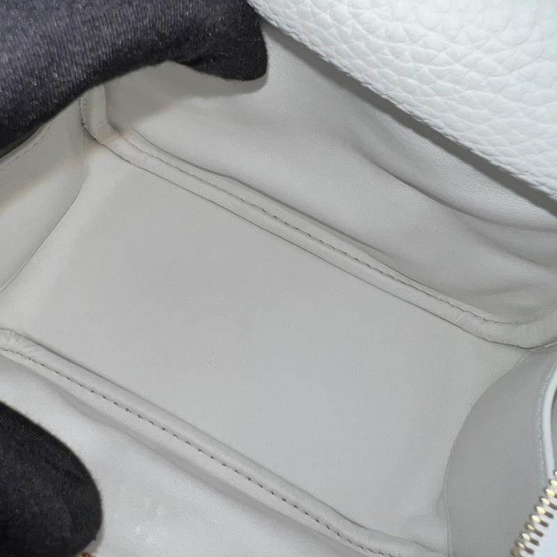 Hermes Mini Lindy II in New White Clemence Leather and GHW