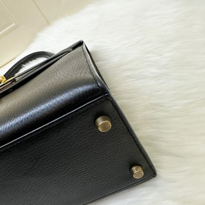 Hermes Kelly 32 Sellier in Black Noir Ardennes Leather and GHW