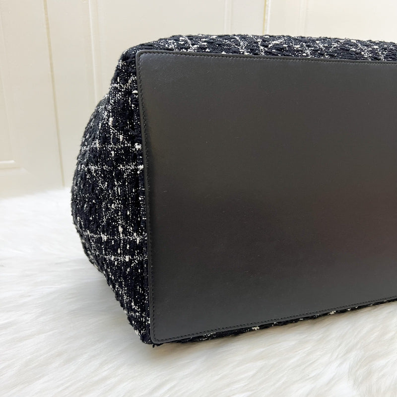 Dior Large Toujours Bag in Black Cannage Tweed