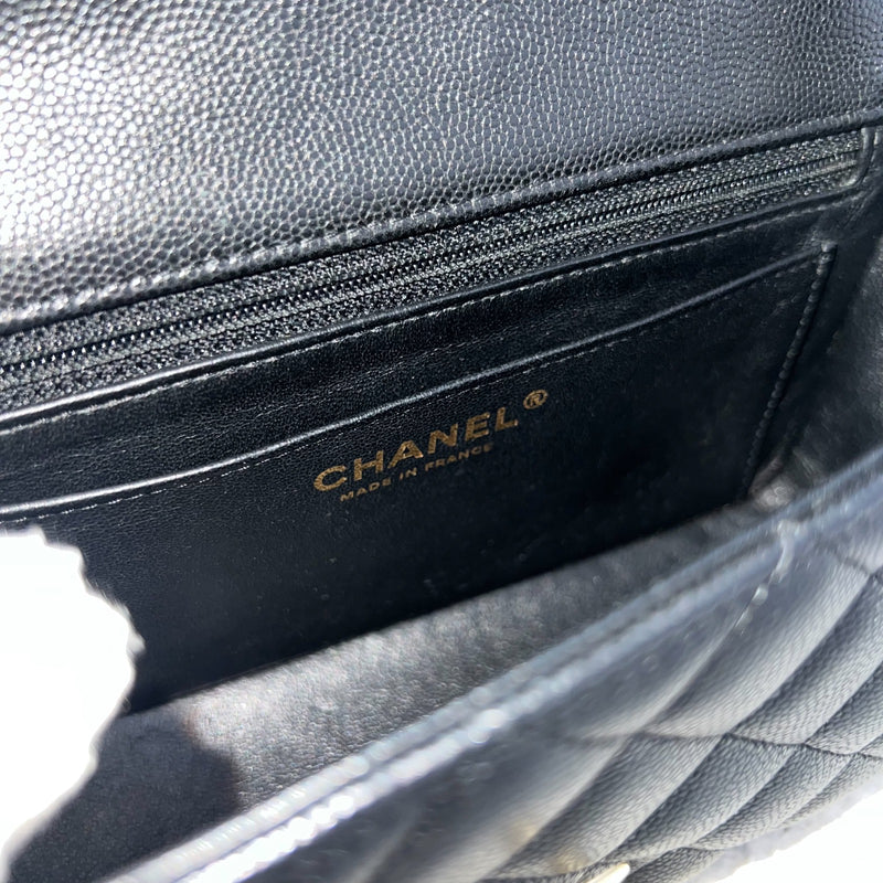 [Rare!] Chanel Classic Mini Rectangular Flap in 17C Black Caviar and GHW